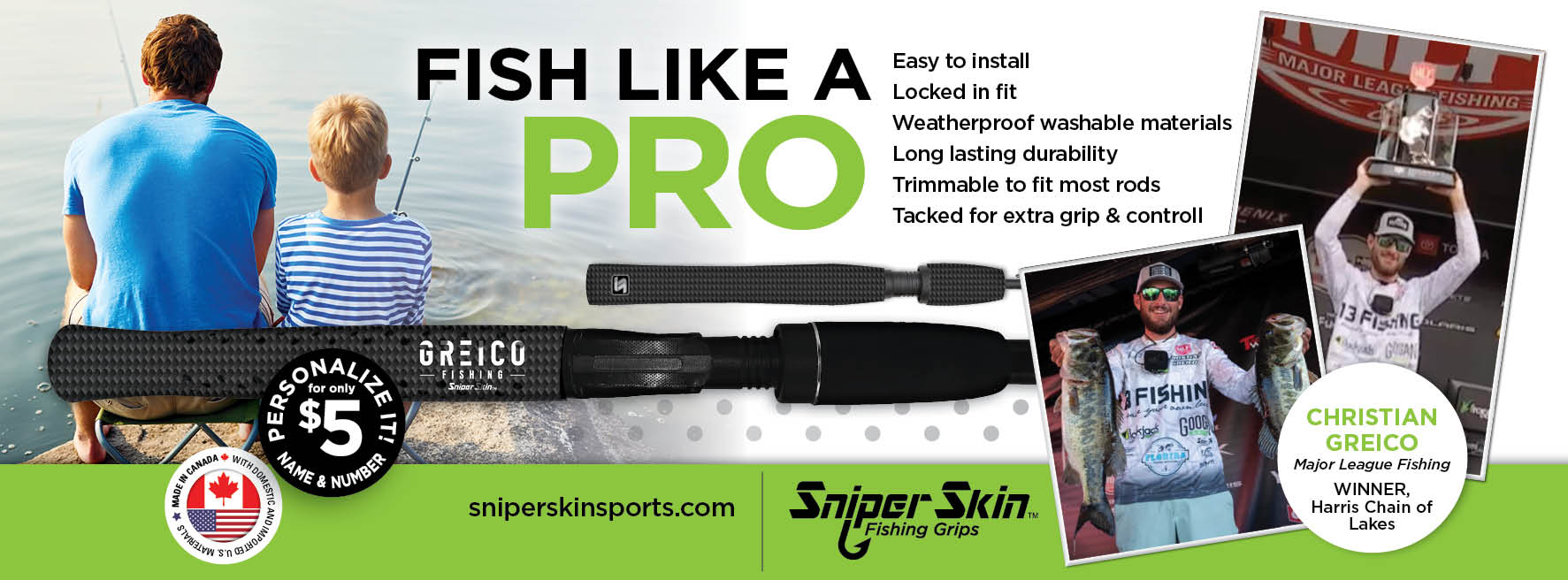 BEST FISHING GRIPS SNIPER SKIN WITH PRO CHRISTIAN GRECIO