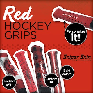 Red hockey grips from sniper skin