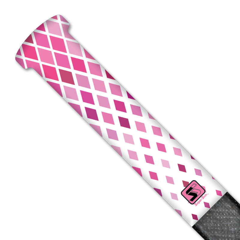 Pink multi diamond hockey grip