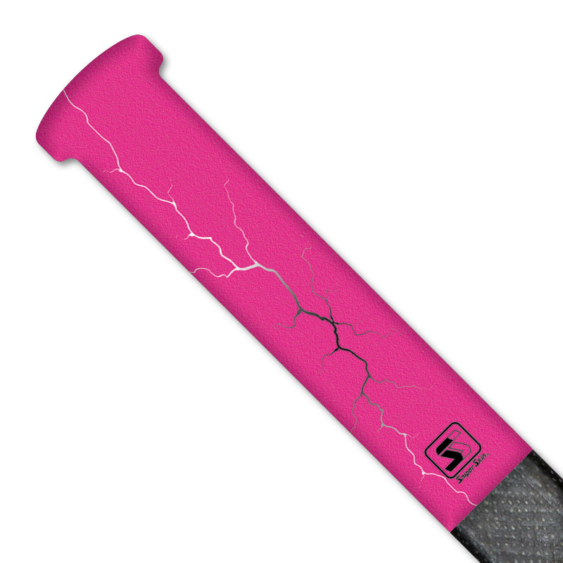 Pink lightning hockey grip