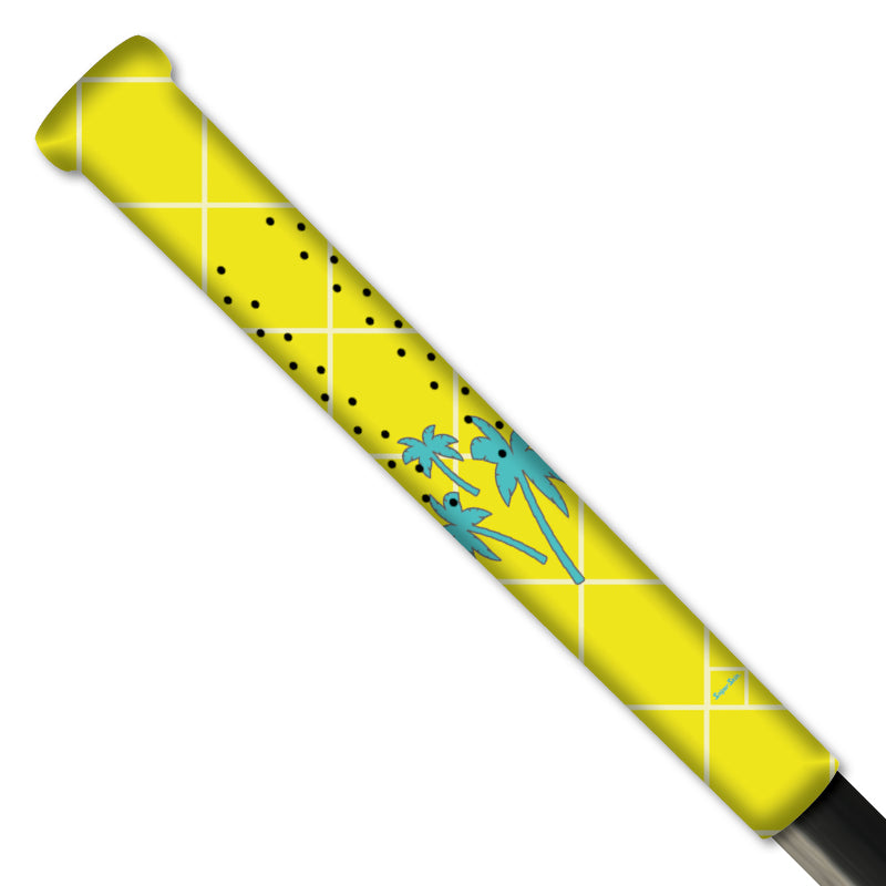yellow blue large palm trees lacrosse grip from sniper skin