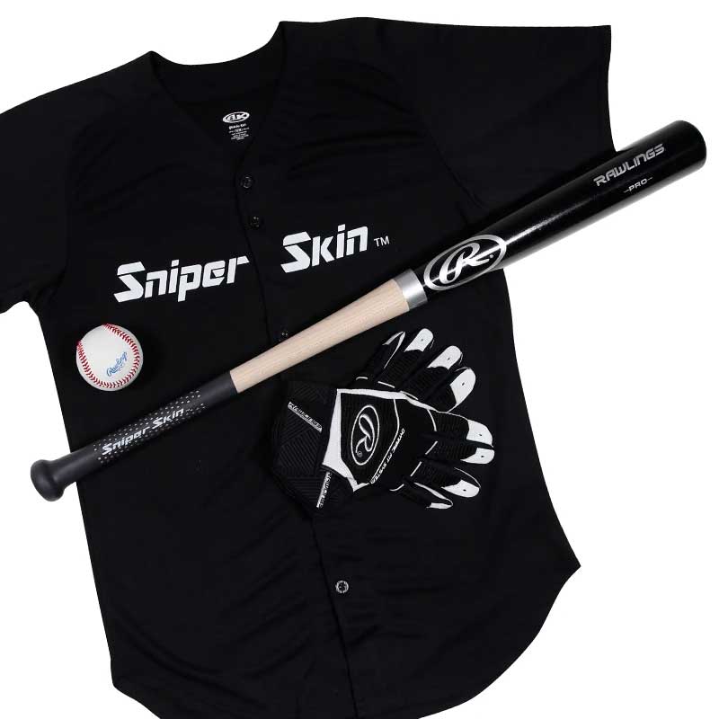 Sniper Skin shirt, bat and ball