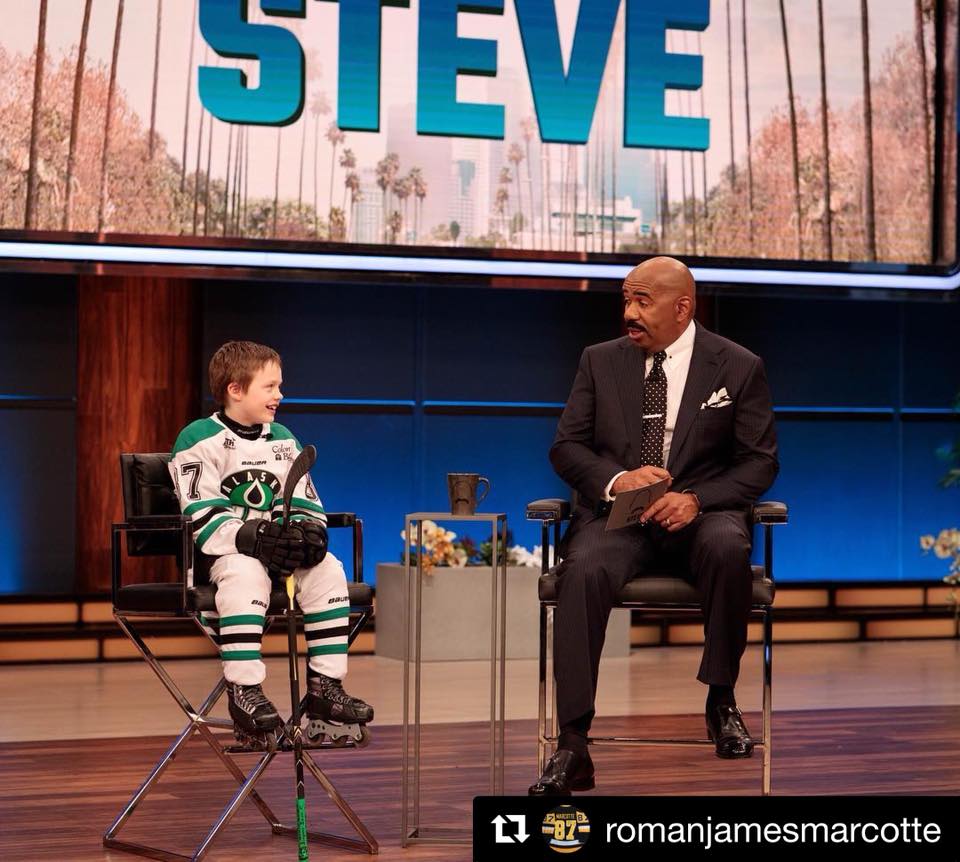 Roman James Marcotte on Steve Harvey TV sporting Sniper Skin grip