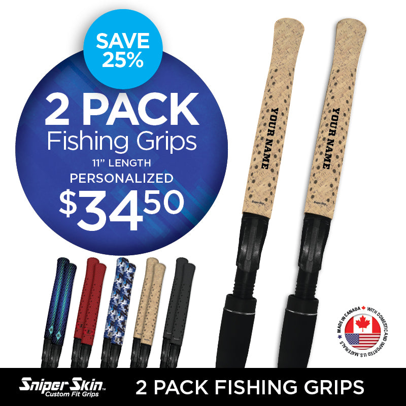 save more and renew your fishing rod with these 2 pk sniper skin fishing rod grips