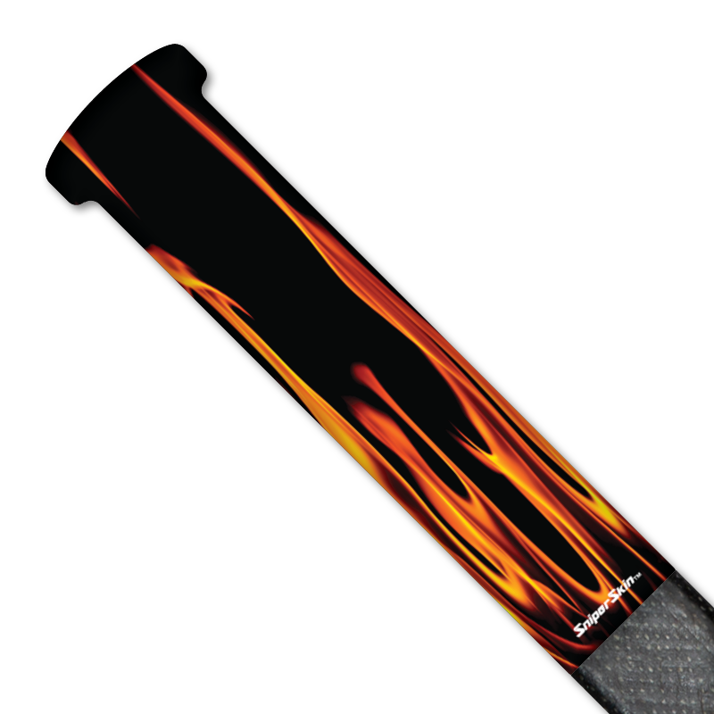 Sniper Skin on a hockey stick handle with real flame pattern