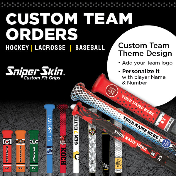 Custom team deals hockey, lacrosse bat grips