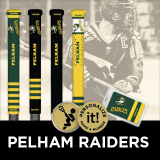 custom lacrosse pelham raiders grips from sniper skin with team logo 