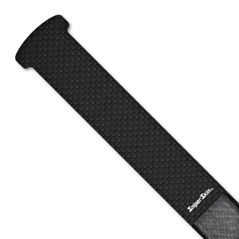 Sniper Skin on a hockey stick handle with black hexagon mesh pattern