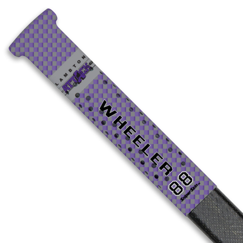 Purple carbon fiber Lambton Attack hockey stick grip only from Sniper Skin 