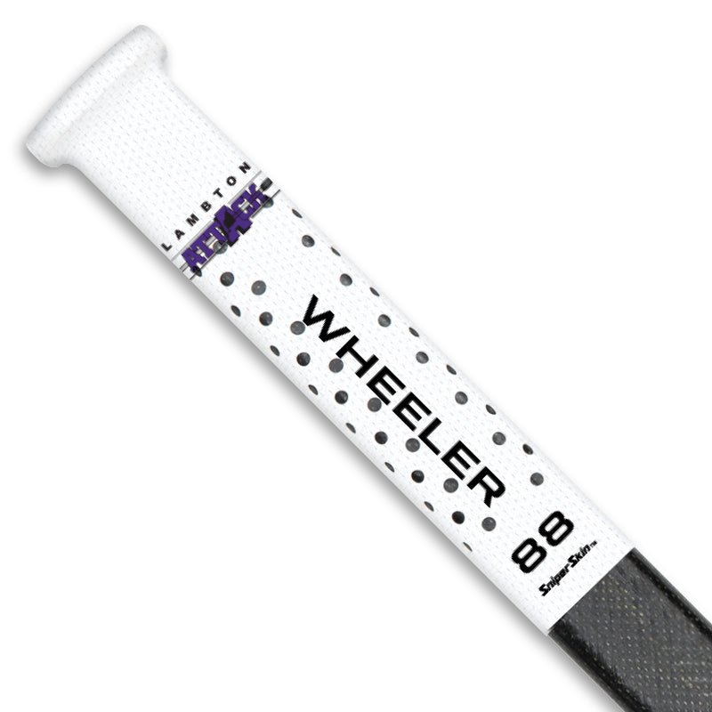 white pro stock Lambton Attack hockey stick grip only from Sniper Skin 