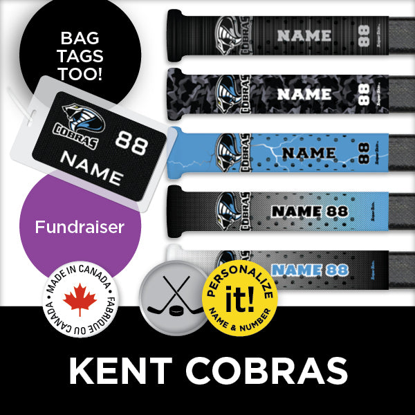 Fundraise with Sniper Skin and KENT COBRAS HOCKEY with hockey stick grips, delivered in time for the holidays  save and gift at the same time. 