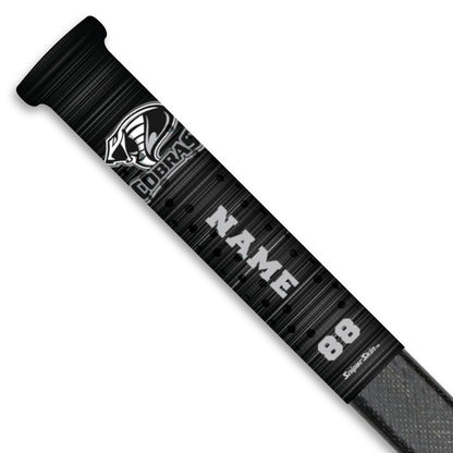 BLACK CARBON KENT COBRAS Hockey stick grip only from Sniper Skin