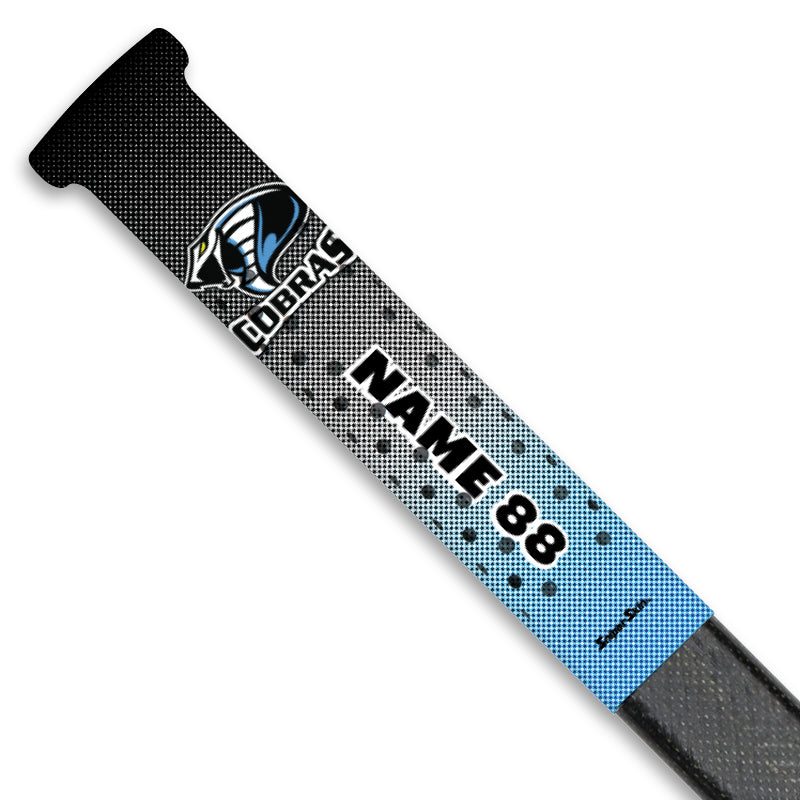 BLACK BLUE RADIENT KENT COBRAS Hockey stick grip only from Sniper Skin