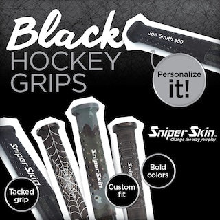 Black Hockey Grips by Sniper Skin