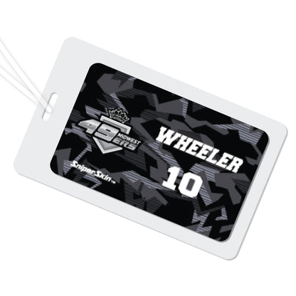 BLACK GEO CAMO MIDWEST 49ERS SNIPER SKIN BAG TAG FUNDRAISER