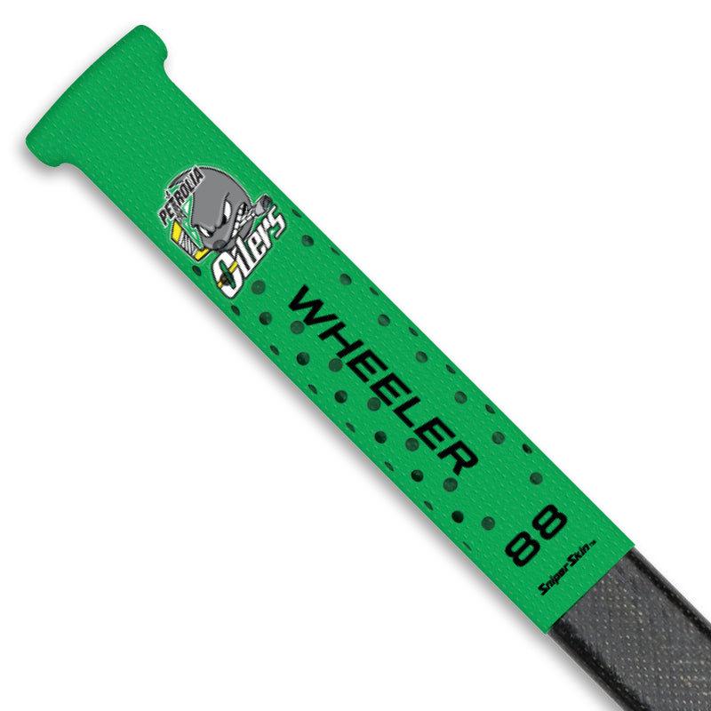 personalized hockey stick grip petrolia oilers pro green 