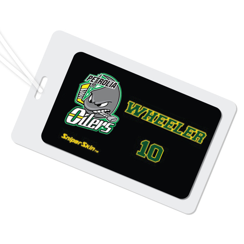 personalized hockey bag tag petrolia oilers black