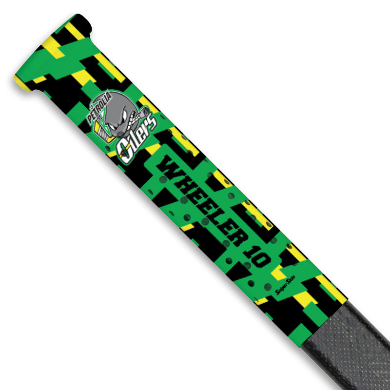personalized hockey stick grip petrolia oilers green shadow camo