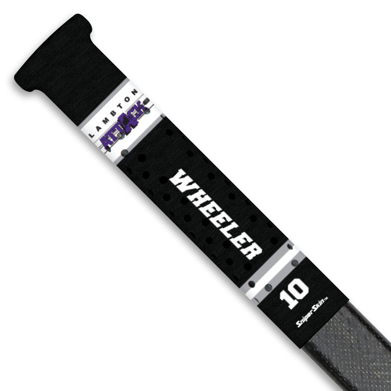 black team stripes Lambton Attack hockey stick grip only from Sniper Skin 