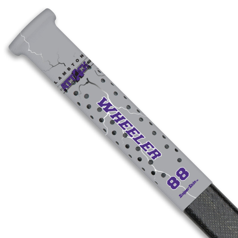 silver lightning Lambton Attack hockey stick grip only from Sniper Skin 