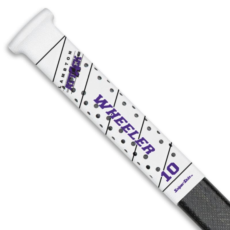 white tape lines Lambton Attack hockey stick grip only from Sniper Skin 