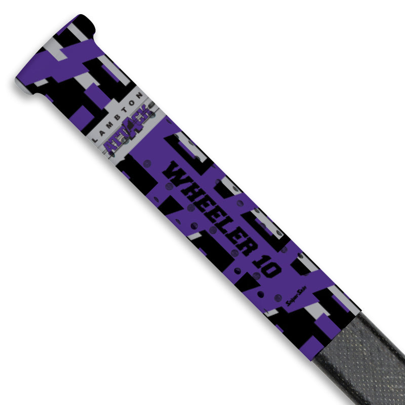 Purple shadow camo Lambton Attack hockey stick grip only from Sniper Skin 