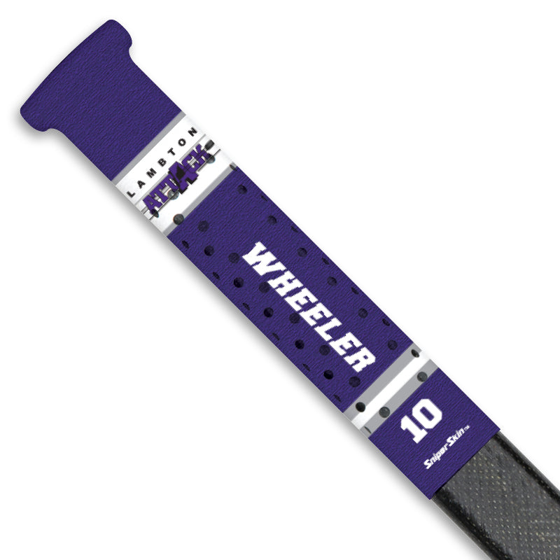 Purple team stripes Lambton Attack hockey stick grip only from Sniper Skin 