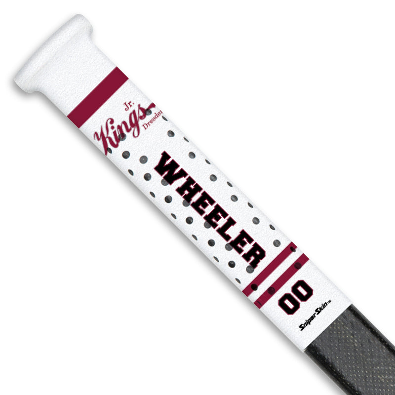 white team stripes Dresden Minor Hockey stick grip only from Sniper Skin 