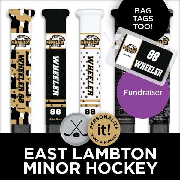 Fundraise with Sniper Skin and EAST LAMBTON Minor Hockey with hockey stick grips, delivered in time for the holidays  save and gift at the same time. 