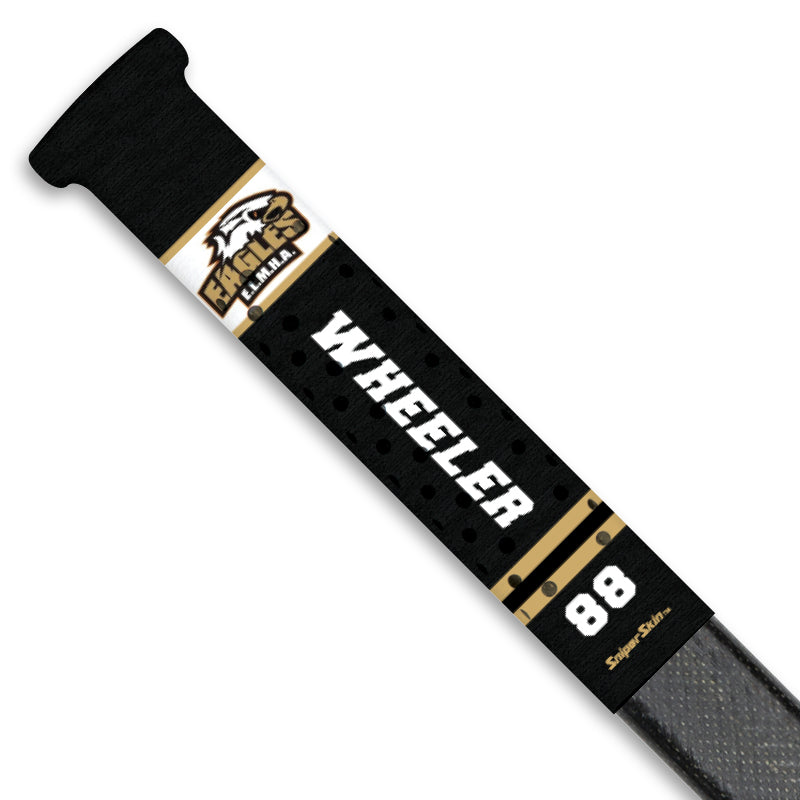 black team stripes EAST LAMBTON  Minor Hockey stick grip only from Sniper Skin 