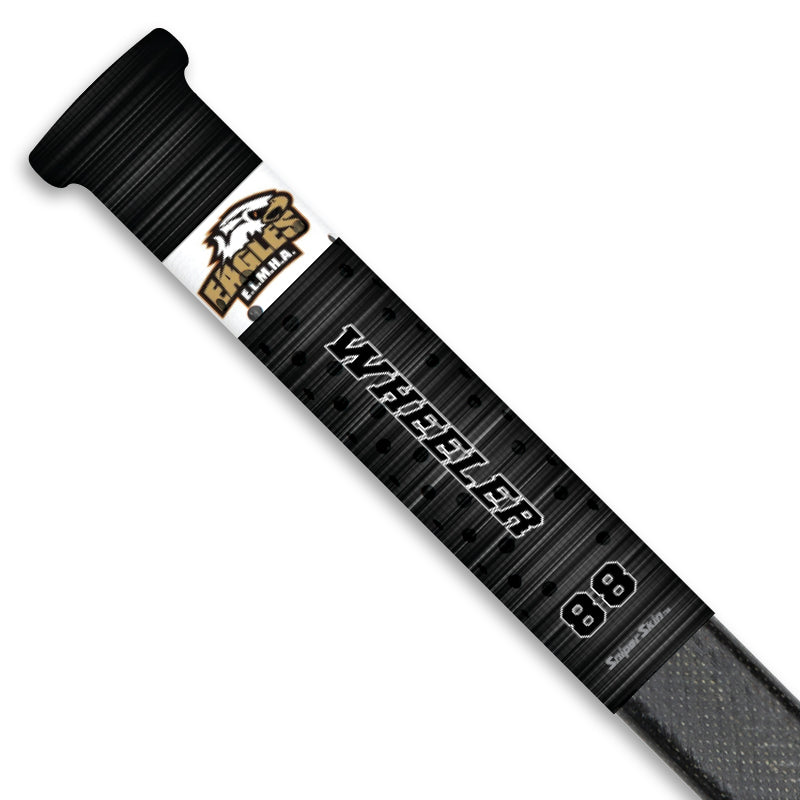 black carbon EAST LAMBTON  Minor Hockey stick grip only from Sniper Skin 