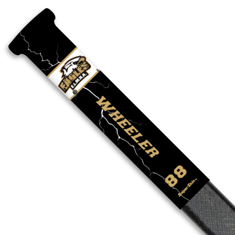 black lightning EAST LAMBTON  Minor Hockey stick grip only from Sniper Skin 