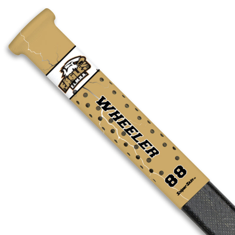 gold lightning EAST LAMBTON  Minor Hockey stick grip only from Sniper Skin 