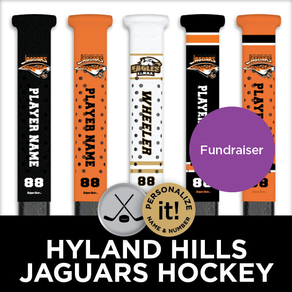 hockey grip fundraiser Hyland hills jaguars with sniper skin custom fit grips