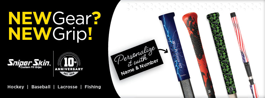 got new gear - get a new grip, perfect for golf, baseball, fishing and hockey grips. Personalize it too! Only from sniper skin 
