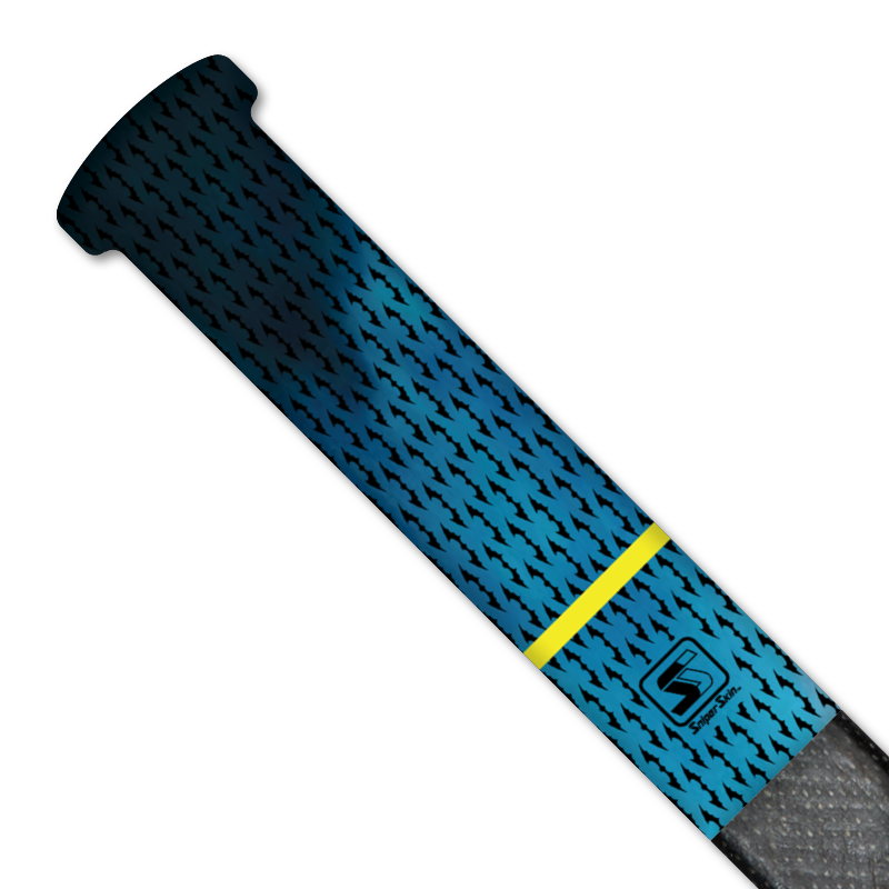Sniper Skin on a hockey stick handle with small bats covering the surface 