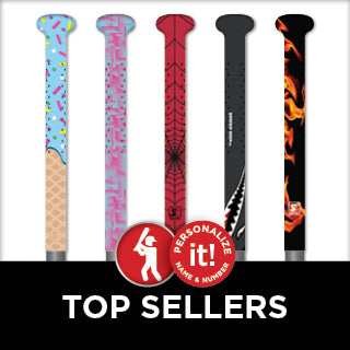 best selling bat grips from sniper skin  in bold colors to stand out at the plate