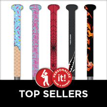 best selling bat grips from sniper skin  in bold colors to stand out at the plate