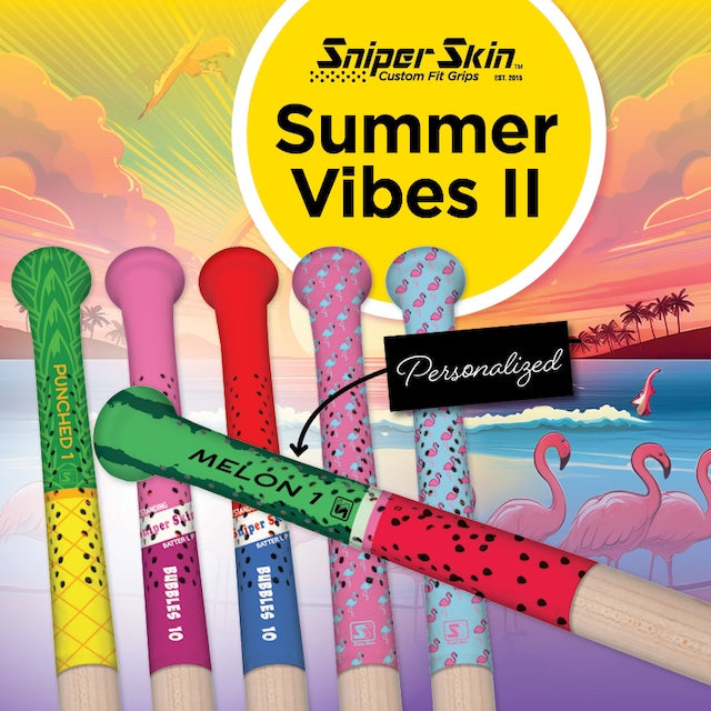Bring the heat this summer with Sniper Skin bat grips that pack a punch, burst the bubble, and fly like a flamingo  