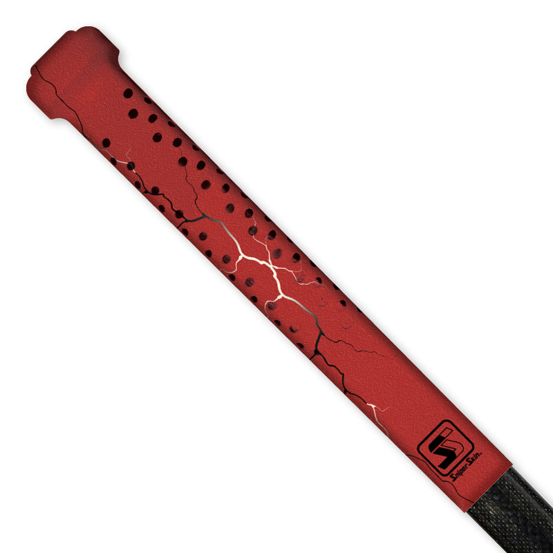 red lightning goalie top grip hockey sniper skin 