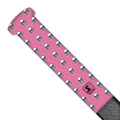 Pink skulls hockey grip