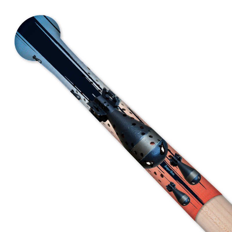 Locked on bat grips in bottle rocket red and blue