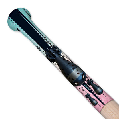 Locked on bat grips in  cotton candy pink and blue 

