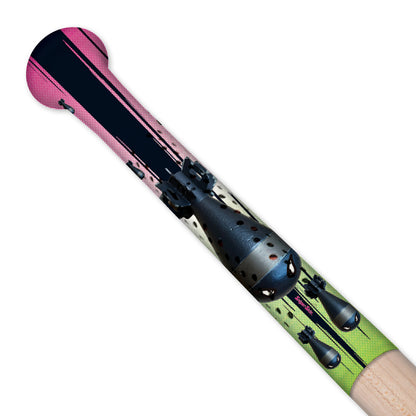 Locked on bat grips in ef5 twister pink and green 