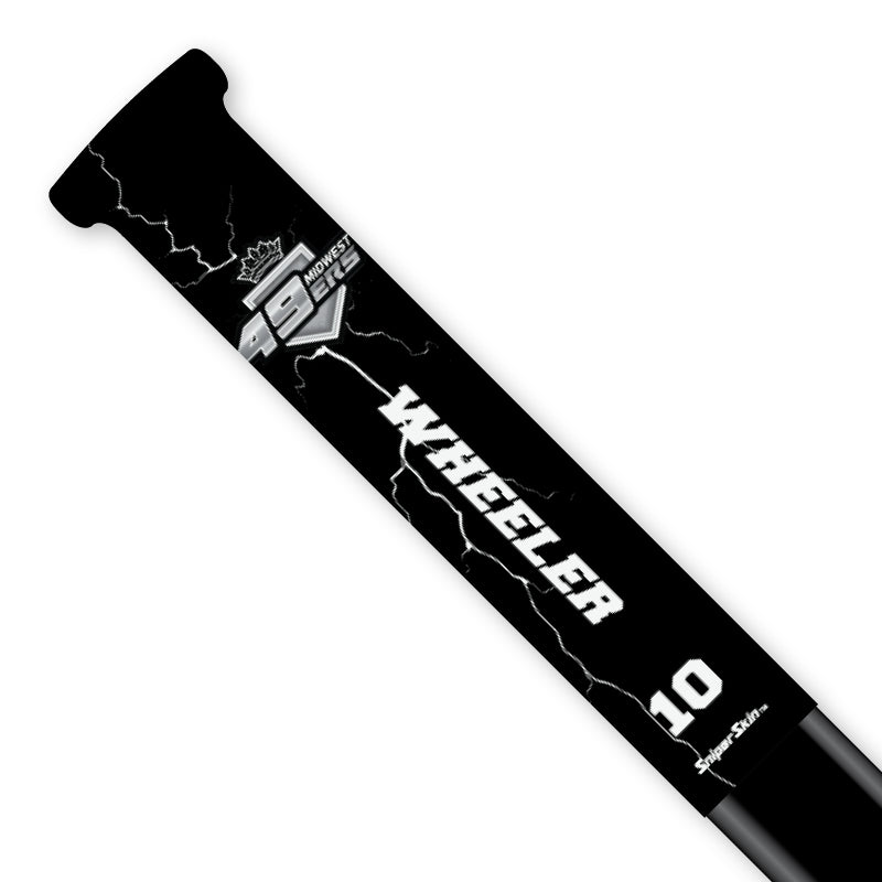 BLACK LIGHTNING MIDWEST 49ERS SNIPER SKIN HOCKEY STICK GRIP FUNDRAISER