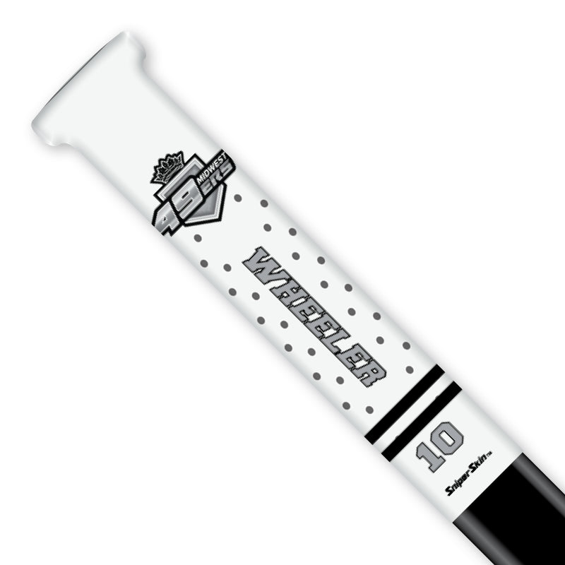 WHITE MIDWEST 49ERS SNIPER SKIN HOCKEY STICK GRIP FUNDRAISER