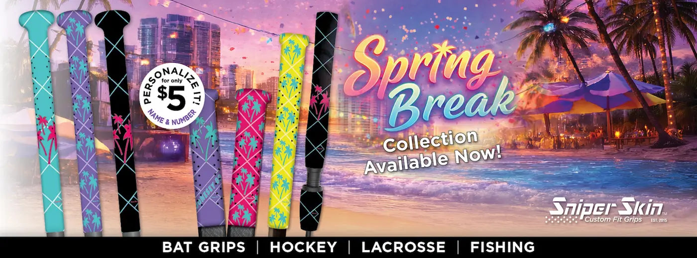 Keep spring break alive with sniper skin spring break palms grips for hockey lacrosse fishing baseball and softball 