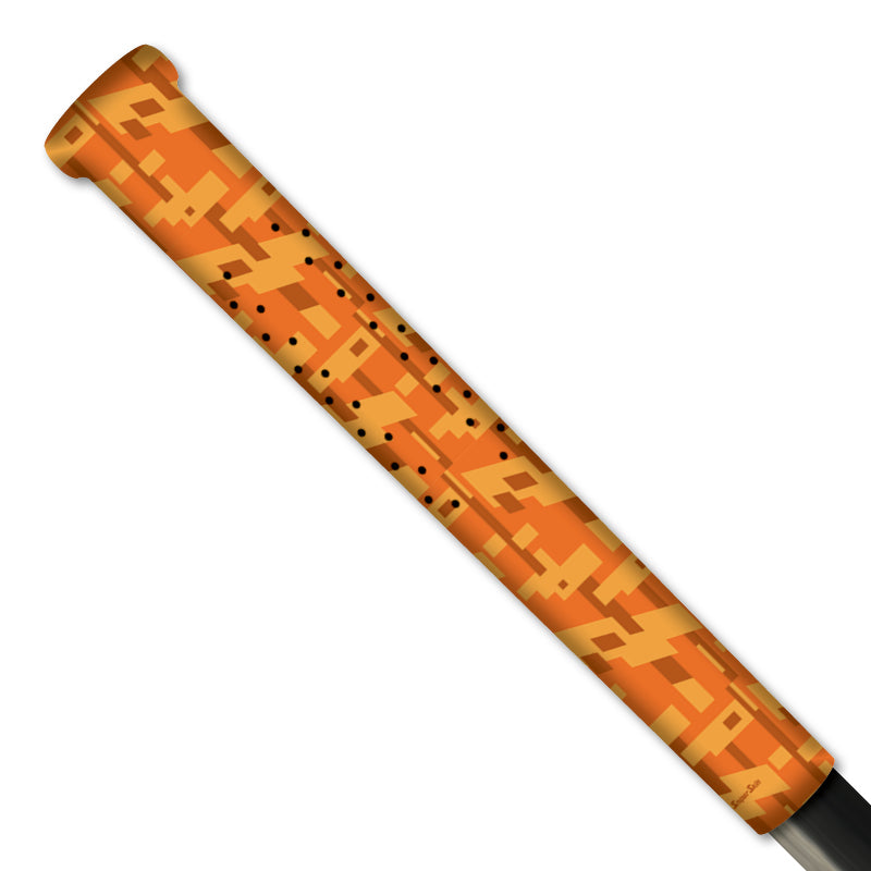 orange crushin' Shadow Splash Camo lacrosse grips from sniper skin 