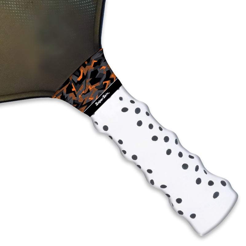 orange geo camo classic pickleball grip sniper skin 