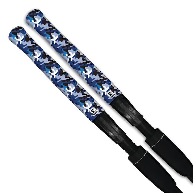 2 Pack Fishing Grips Blue Camo 2 Pk / Standard (11 Length - 1.25 Outer Diameter)